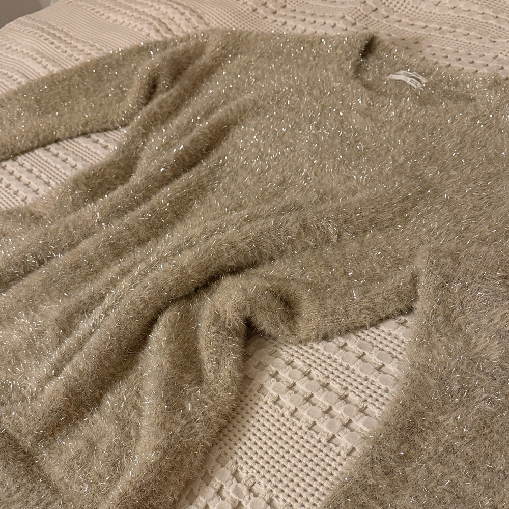 Anthropologie Shimmering Beige Sweater